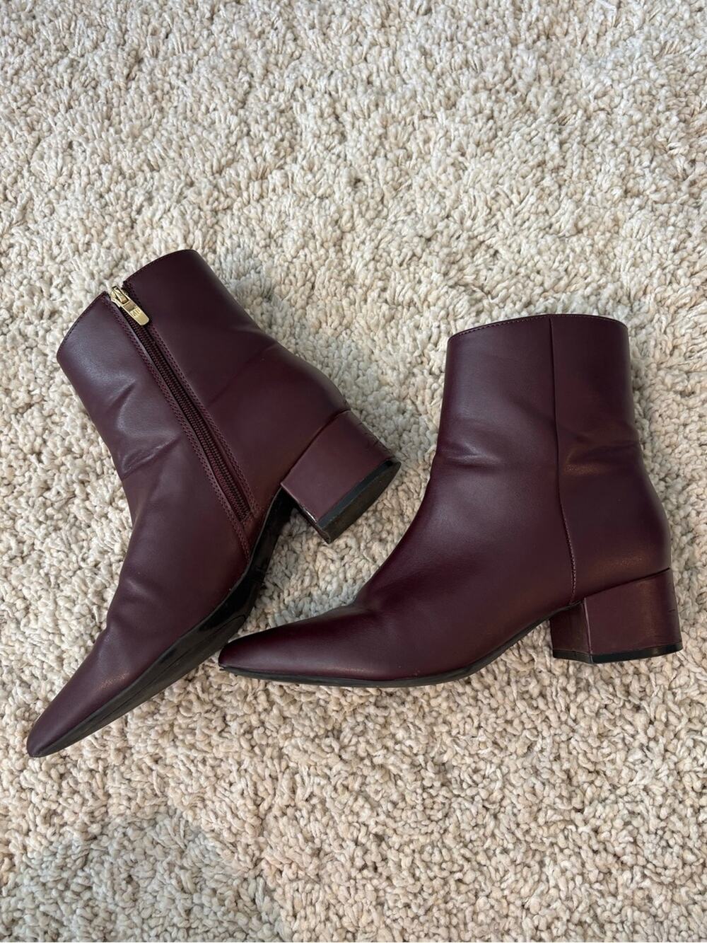 Marc Fisher Dark Red Burgundy Gismo Ankle Heeled Boots Size 7